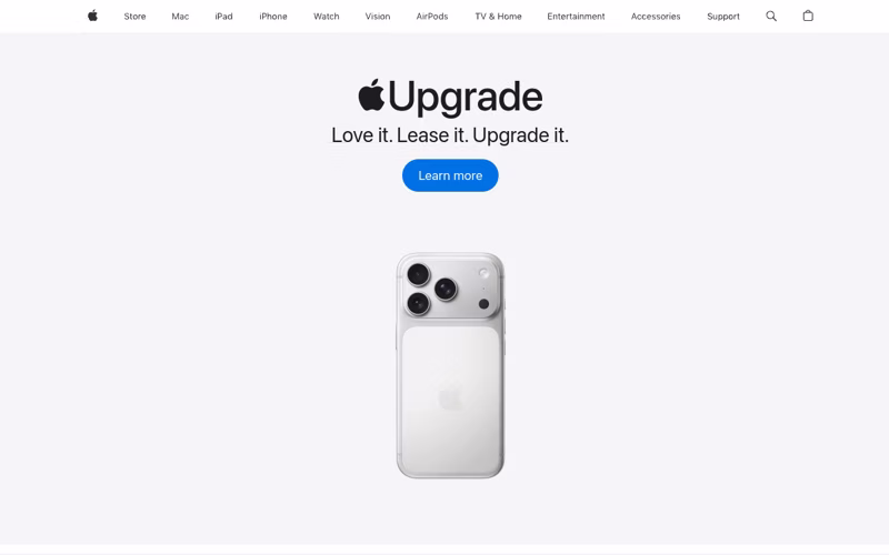 Apple homepage preview