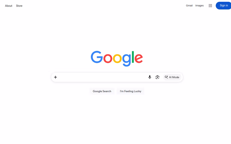 Google homepage preview